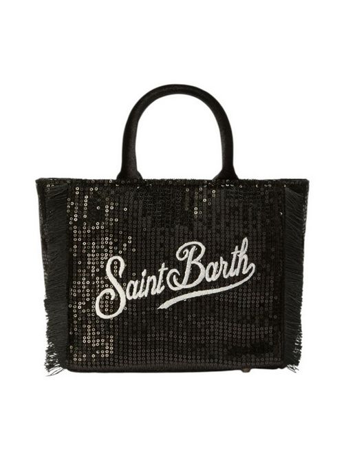 borsa donna vanity mini con paillettes nero MC2 Saint Barth | VANITY MINI VELVET PAILLETTESOO EMB